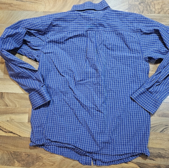 Ariat Pro Series Shirt Men’s Medium Blue Plaid Long Sleeve Button Down - Picture 10 of 11